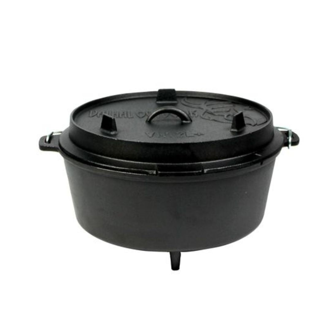 Dutch Oven Gietijzer met Pootjes Outdoor 6,1 Liter