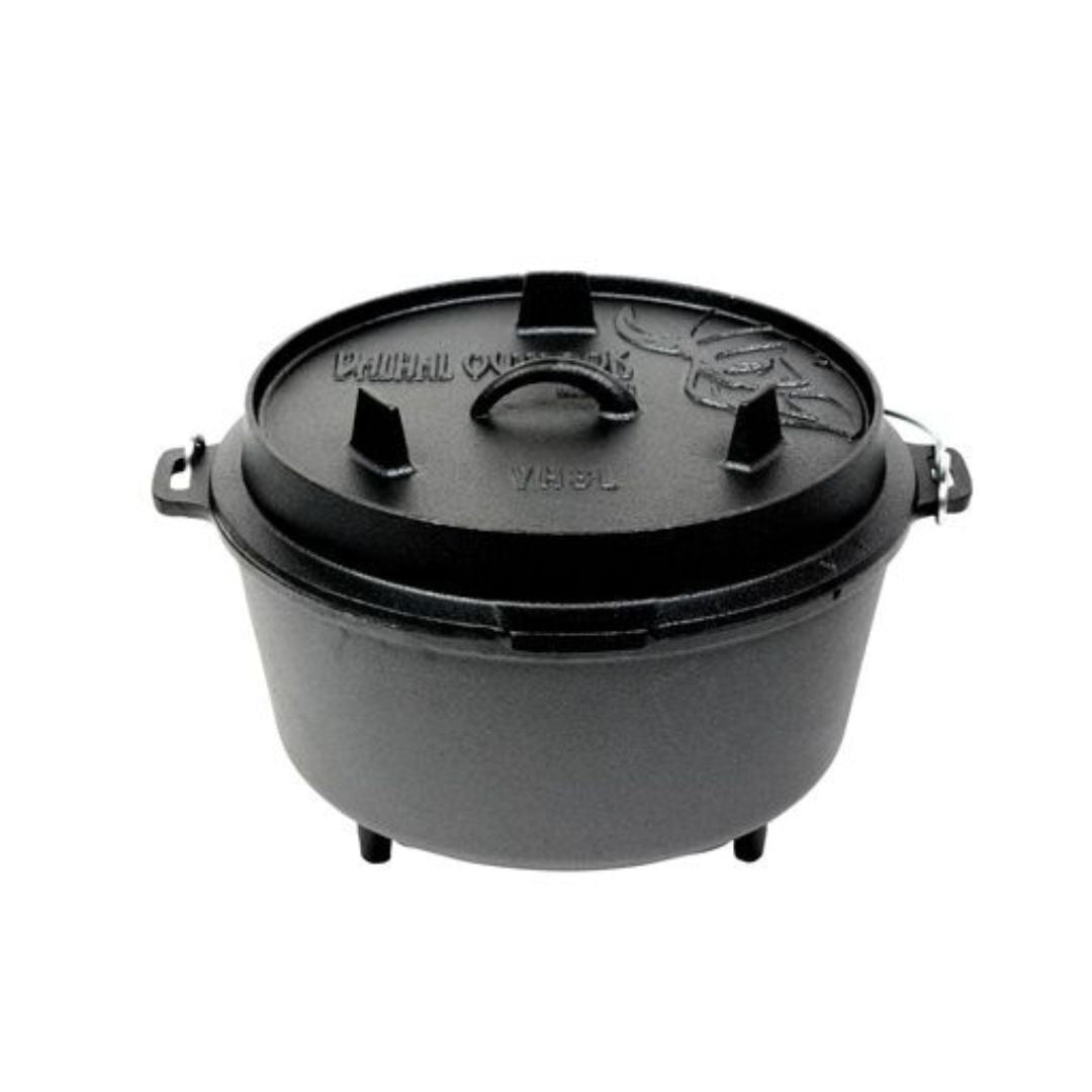 Dutch Oven Gietijzer met Pootjes Outdoor 8 Liter