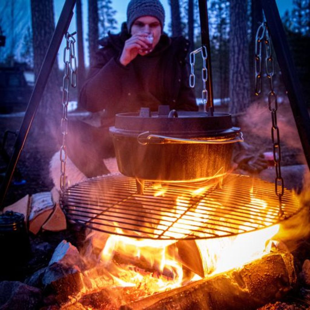 Dutch Oven Gietijzer met Pootjes Outdoor 8 Liter